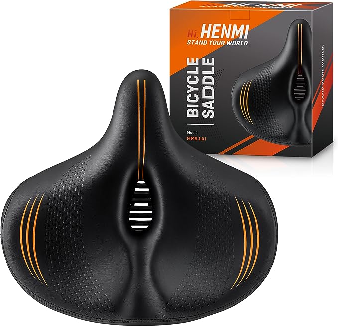 HENMI Fahrradsattel, Bequem Weich Herren Damen Fahrradsattel mit Feder