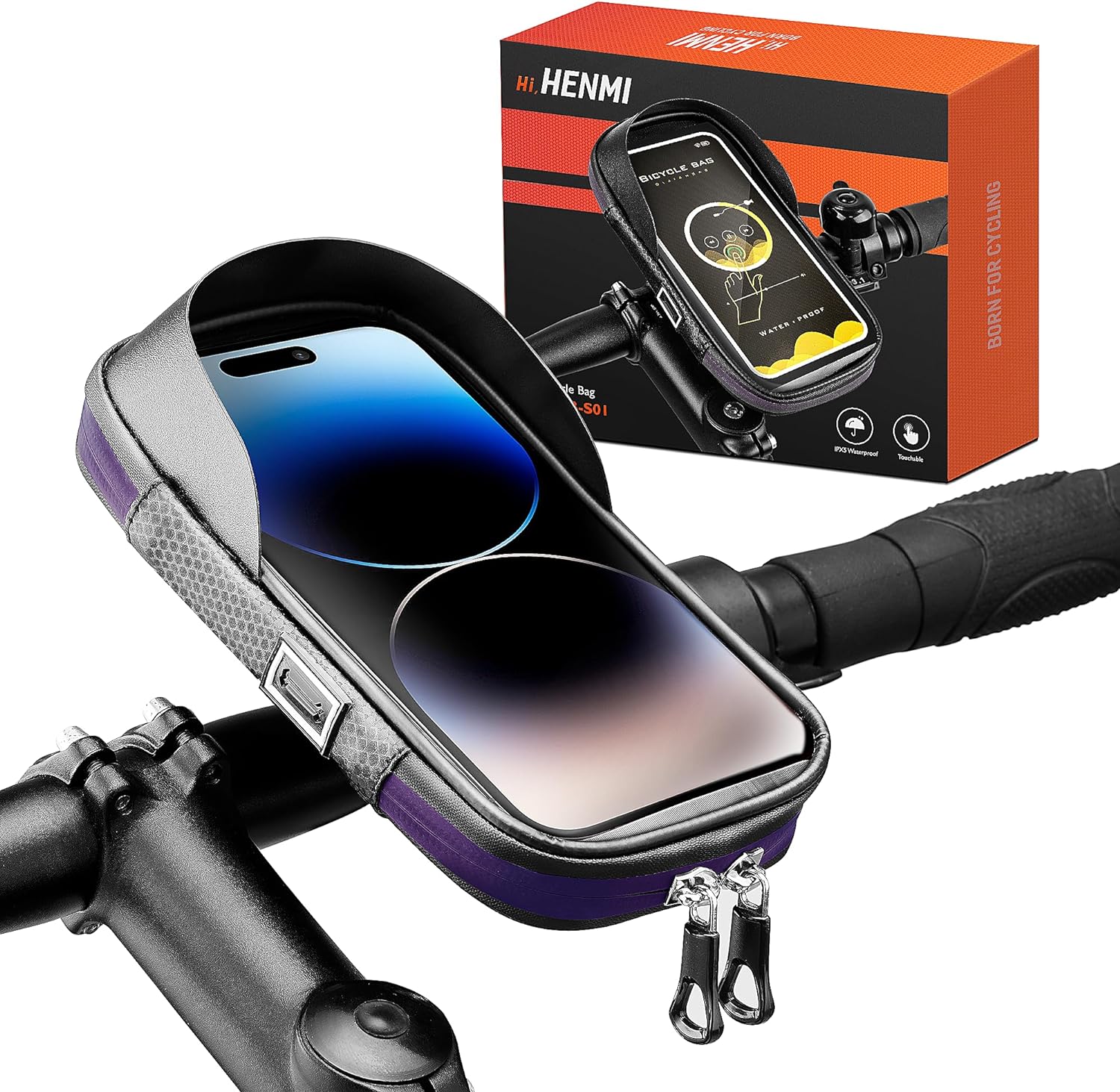 HENMI Handyhalterung Fahrrad Wasserdicht IPX5 Rahmentasche Fahrrad mit