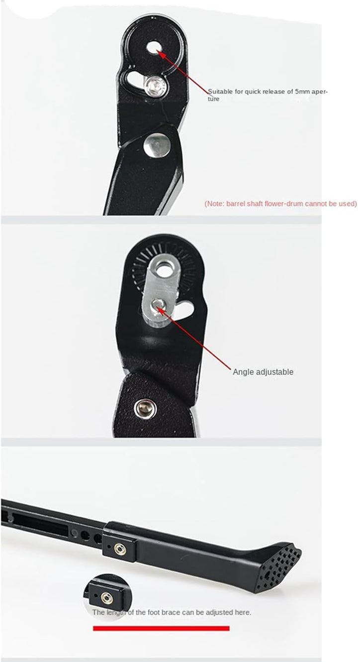 HENMI Fahrradständer 24–27.5 Zoll,Carbon Fibre Quick Release Road Bicycle Side Kickstand Mountain Bike Support Kick Stand Foot Brace