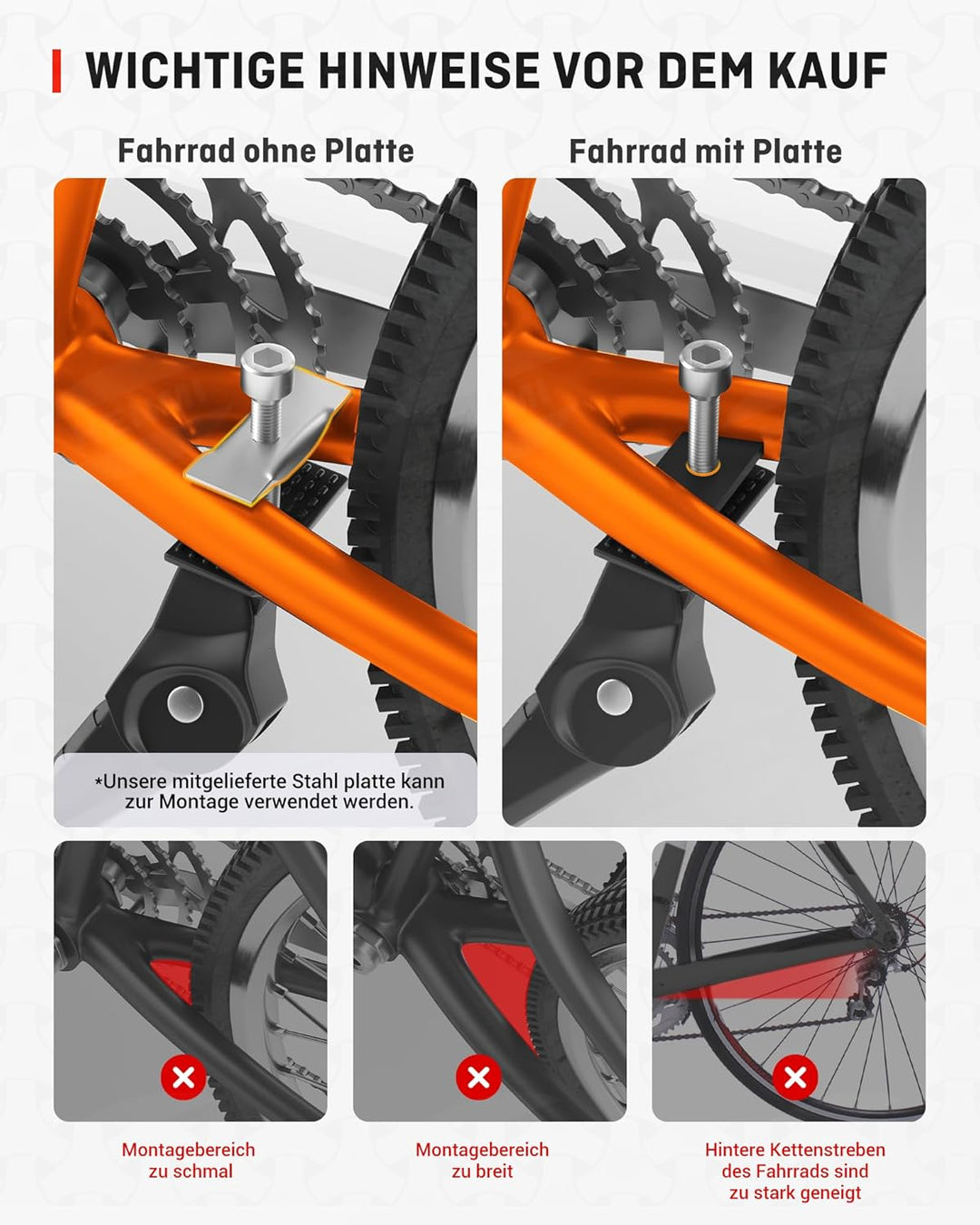 HENMI Fahrradständer 24–29 Zoll, Höheverstellbar Seiten-Ständer für E-Bike, Montainbike, Trekkingrad, Cityrad. Max. Belastung 35 kg