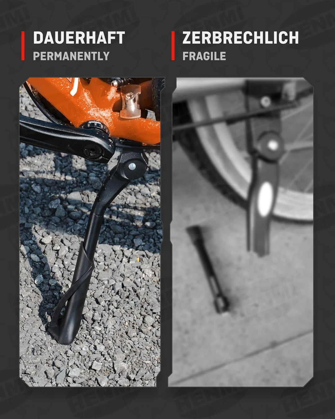 HENMI Fahrradständer 20–24 Zoll Kinderfahrrad Ständer, Höhenverstellbar Kinder Fahrradständer, Aluminiumlegierung Mittelhalterung für Mountainbike, Rennrad, Sportfahrrad, Cityrad