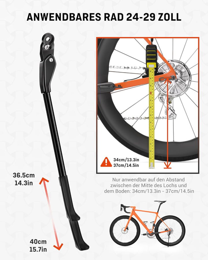 HENMI 4mm Schnellspanner Fahrradständer,Höhenverstellbarer Fahrrad ständer,Fahrradständer Hinterrad für 24-29 Zoll Mountainbike, E-Bike, Cityrad, Rennrad mit Schnellwechsel-System