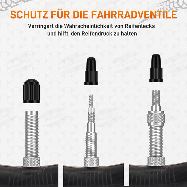 HENMI Fahrradventil Adapter Set, Alle Ventiladapter Fahrrad, Autoventil Adapter, Französisches ventil, Ballnadel, Kegelventil und Luftpumpe Adapter mit Sortierbox