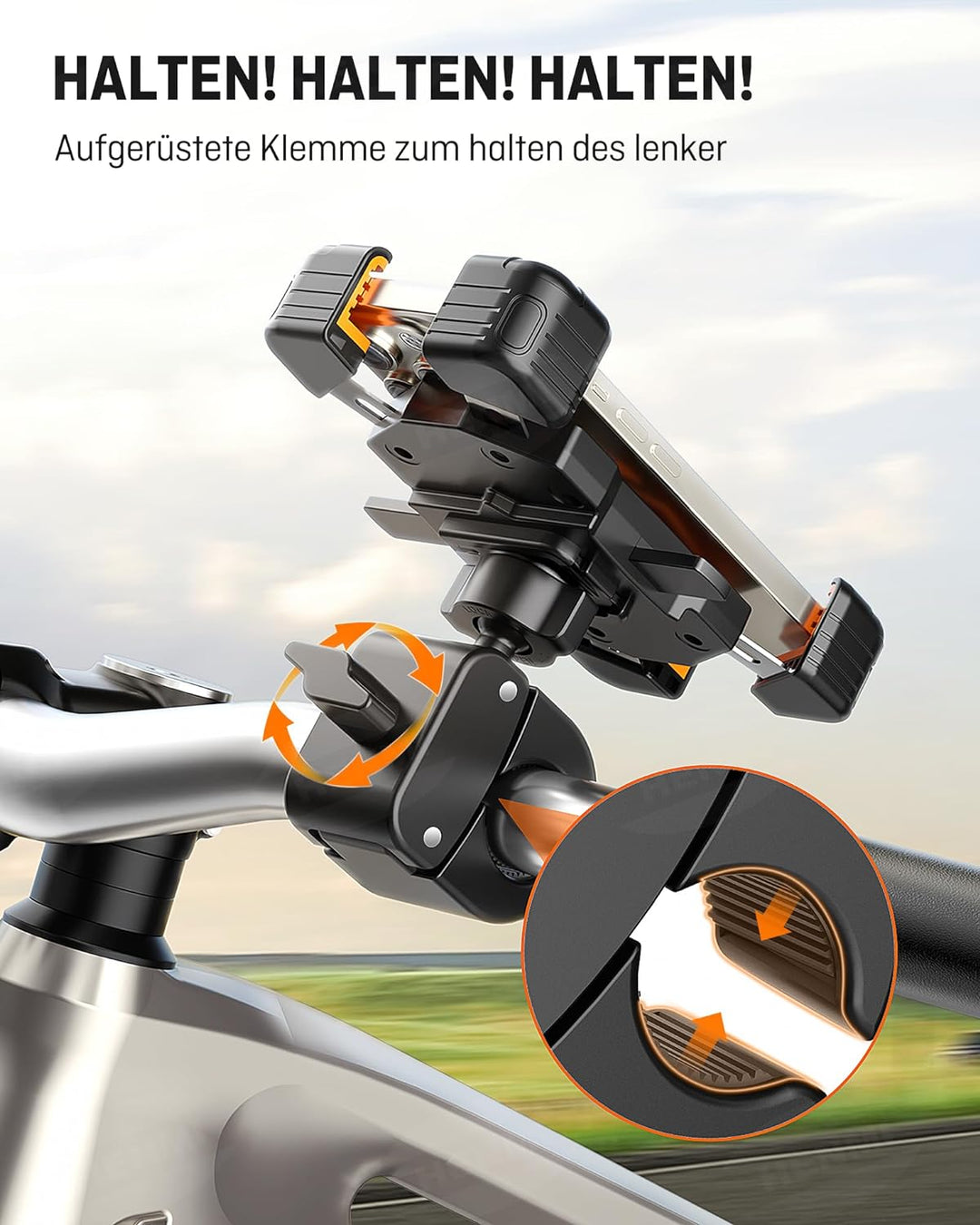 handyhalterung fahrrad auto HENMI Universelle Handyhalterung Fahrrad Lenker für Handys 5,5-7,5 Zol