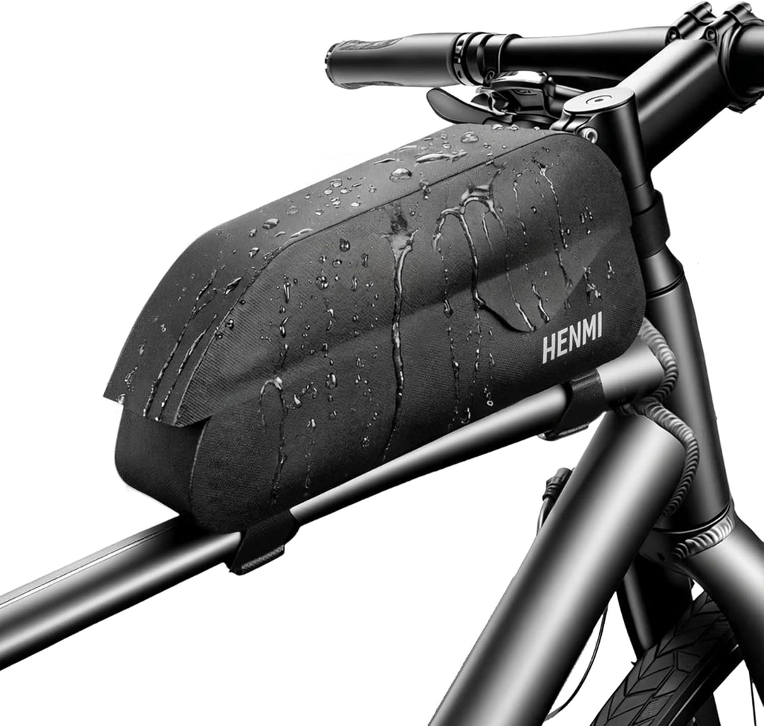 HENMI Oberrohrtasche Fahrrad 1,5 Liter, Fahrrad Rahmentasche Wasserdicht mit Magnetverschluss Oberrohrtasche für E-Bike, Rennrad, MTB
