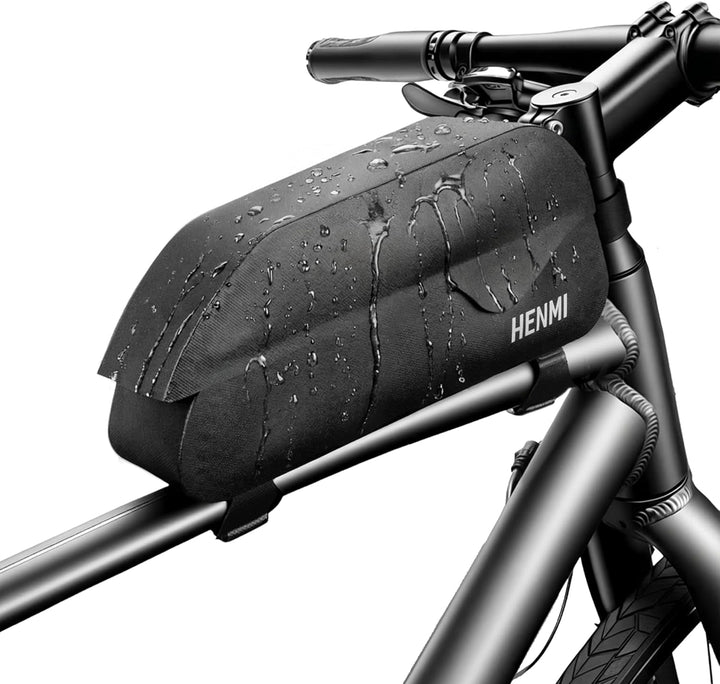 HENMI Oberrohrtasche Fahrrad 1,5 Liter, Fahrrad Rahmentasche Wasserdicht mit Magnetverschluss Oberrohrtasche für E-Bike, Rennrad, MTB