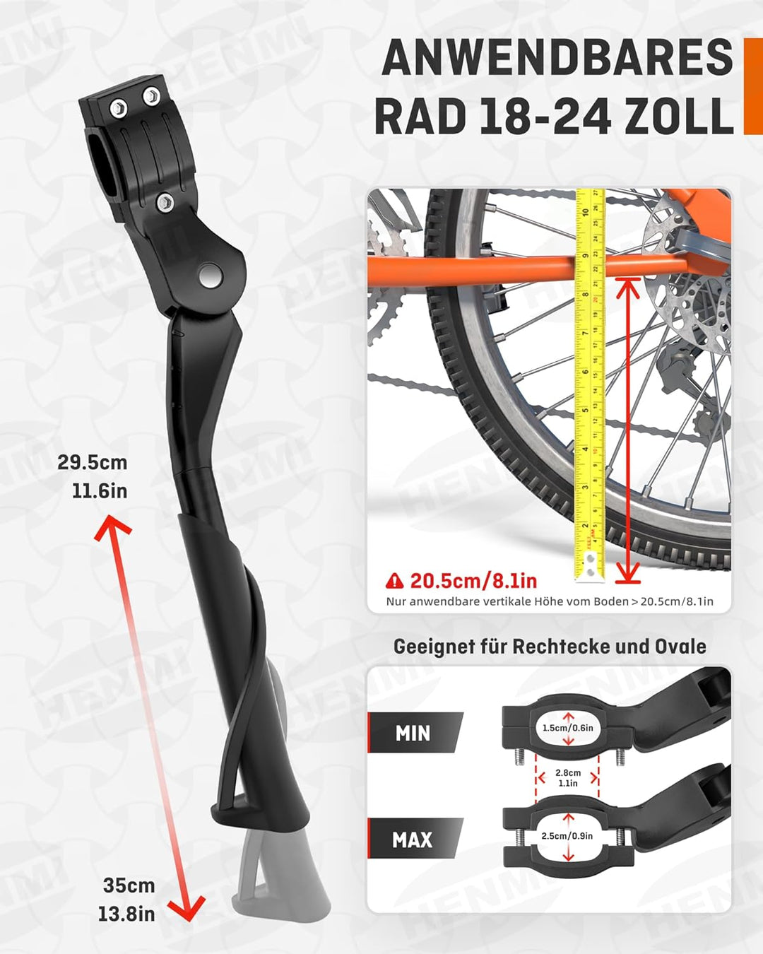 fahrradständer für 24 zoll HENMI Fahrradständer 18-24 Zoll Kinderfahrrad Ständer, Höhenverstellba