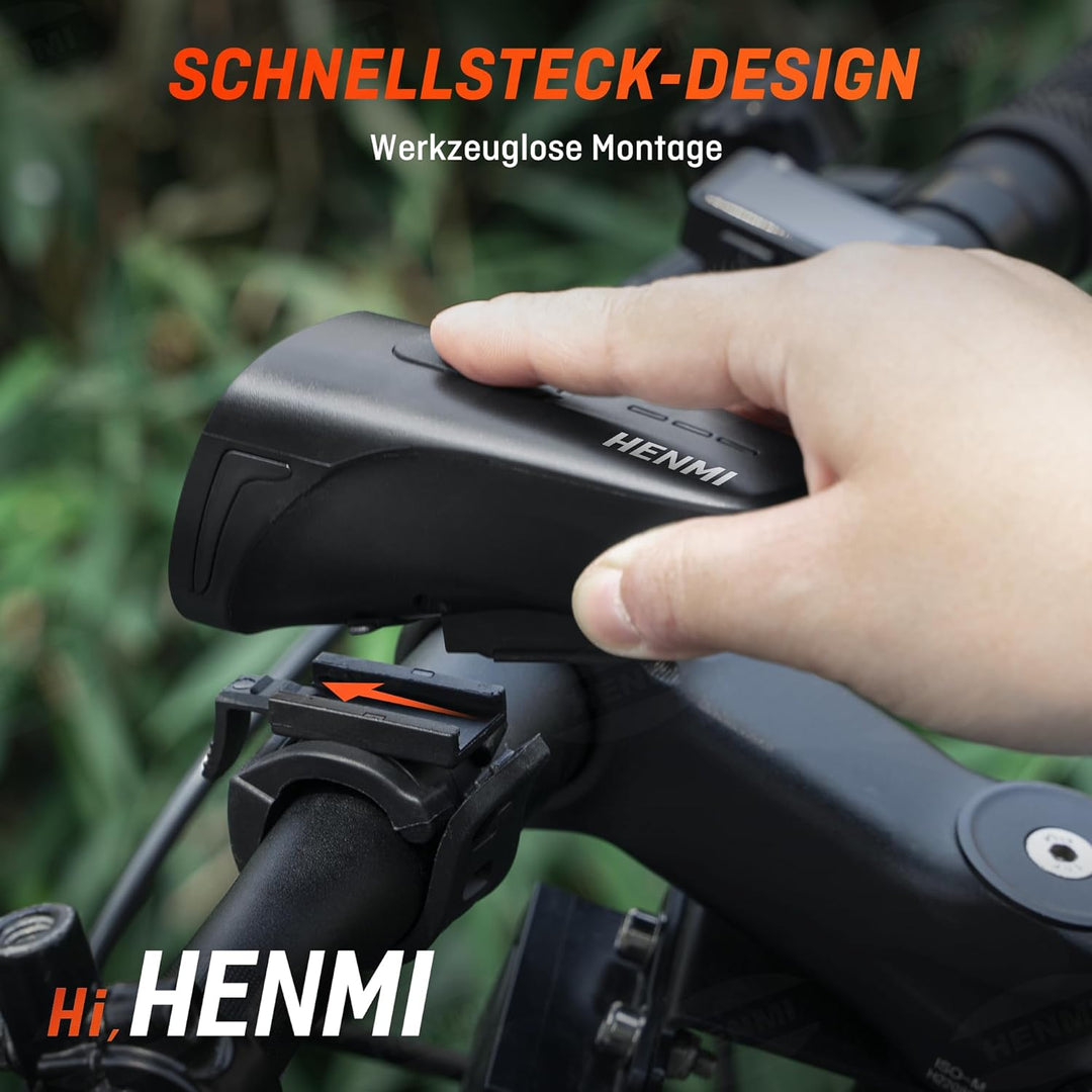 HENMI Fahrradlicht Vorne Upgrade-mit Speicherfunktion , StVZO Zugelassen Auto Fahrradlampe Vorne,USB Aufladbar Fahrrad licht Fahrradbeleuchtung 100 Lux mit 4 Beleuchtungsmodi,IPX5 Wasserdicht