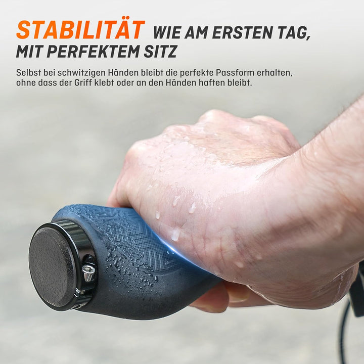 HENMI Ergonomische Fahrradgriffe,Rutschfester Lenkergriffe, Zwei Seiten Lock-On Design Fahrrad Lenker Griffe geeignet für MTB,E-Bike,Trekkingrad etc