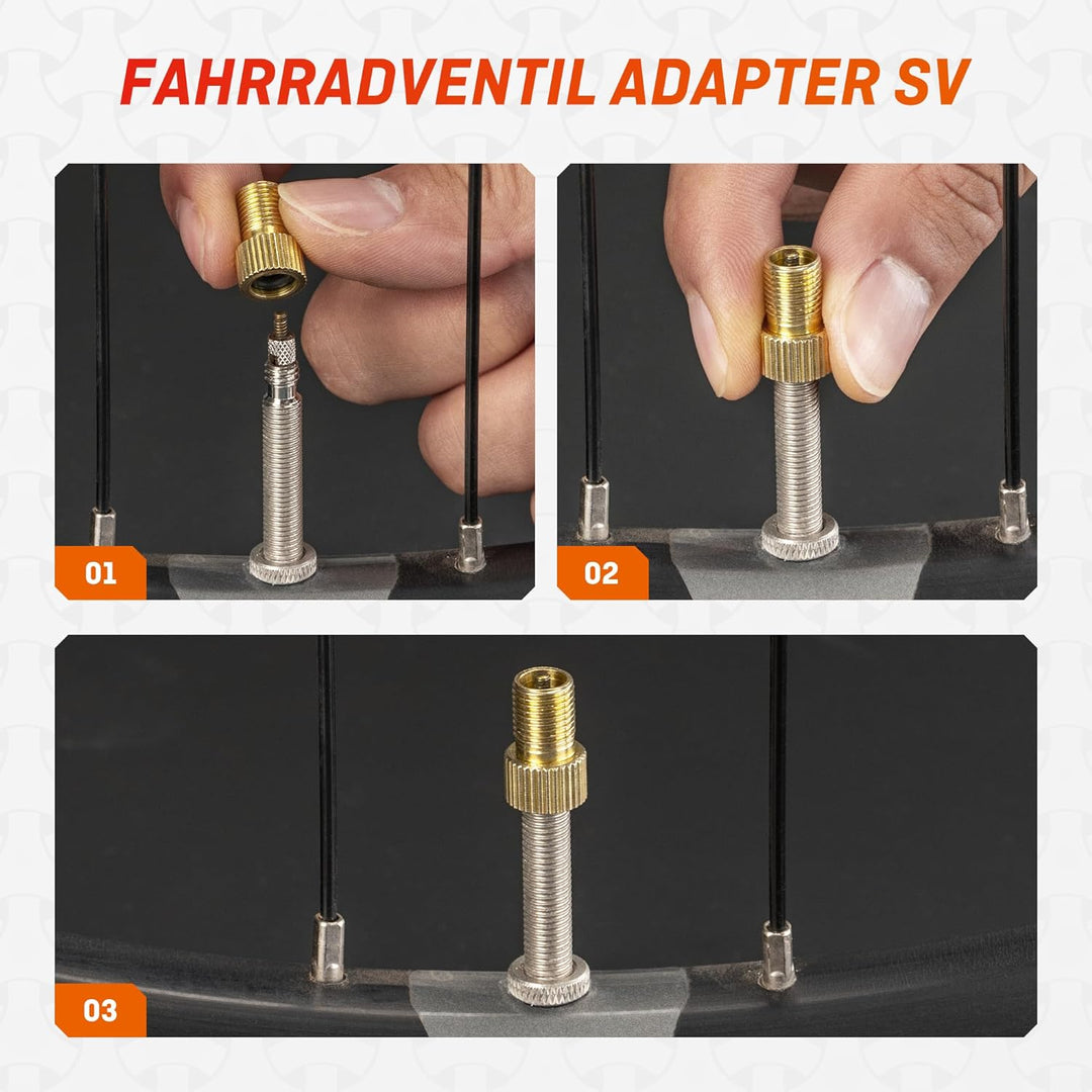 fahrradpumpe aufsatz französisches ventil HENMI Fahrradventil Adapter mit Schlüsselanhänger, Französisches Venti