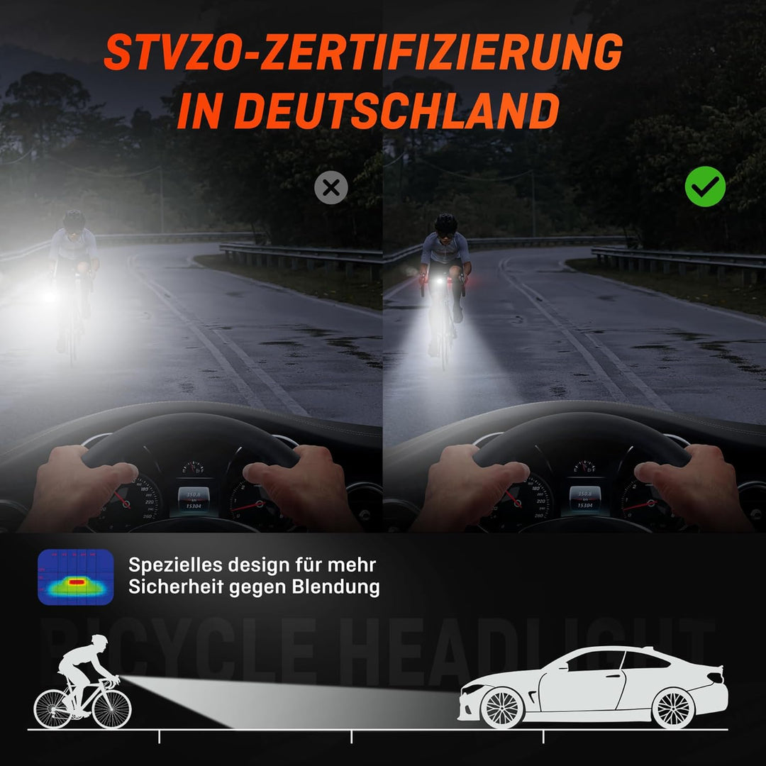fahrradbeleuchtung batterie stvzo zugelassen HENMI Fahrrad Lichter Led Set,Stvzo Zugelassen Fahrradlicht Vorne und