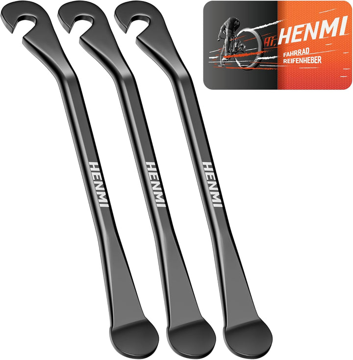 HENMI 3 Stück Reifenheber Reifenheber Fahrrad Metall Fahrrad Reifenheber Stark Robust Fahrradreifen Montagewerkzeug Wechselnwerkzeug