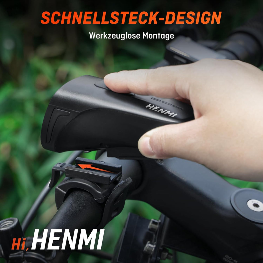 HENMI Fahrradlicht Vorne, StVZO Zugelassen Auto Fahrradlampe Vorne,USB Aufladbar Fahrrad licht Fahrradbeleuchtung 100 Lux mit 4 Beleuchtungsmodi,IPX5 Wasserdicht