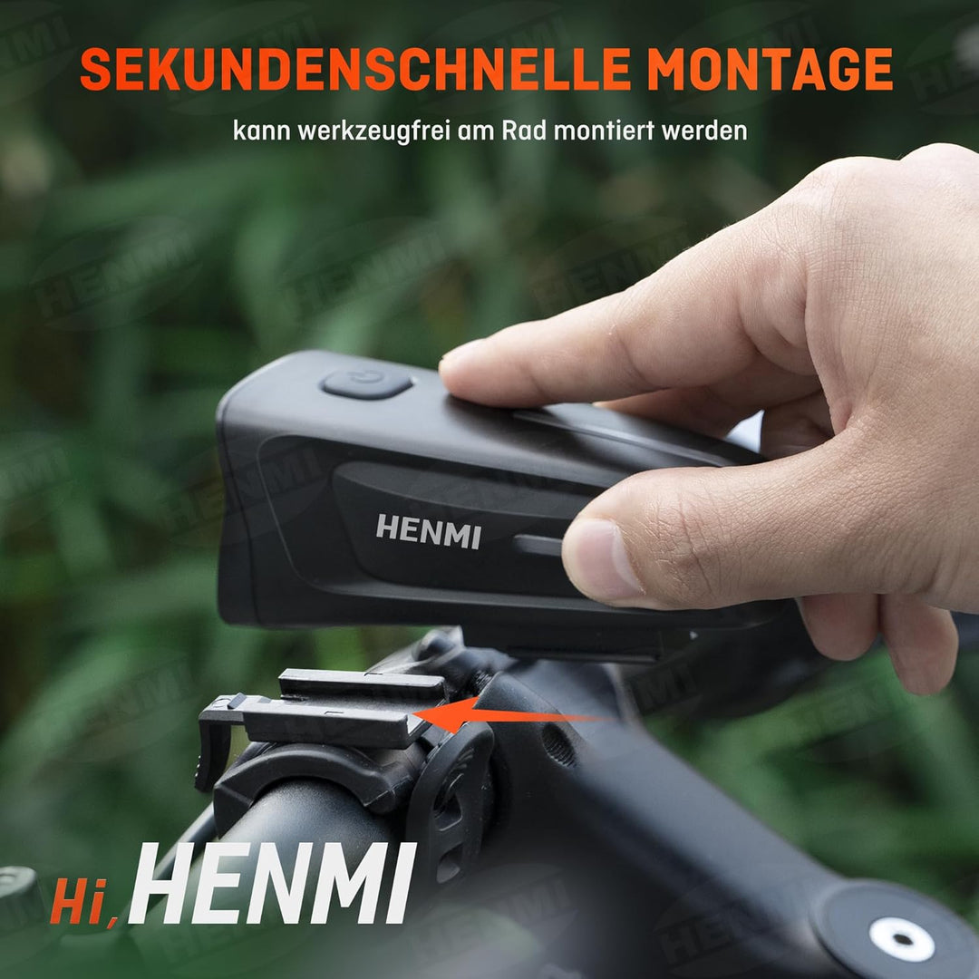 HENMI LED Fahrradlicht Vorne, StVZO Zugelassen Fahrradlampe Vorne, USB