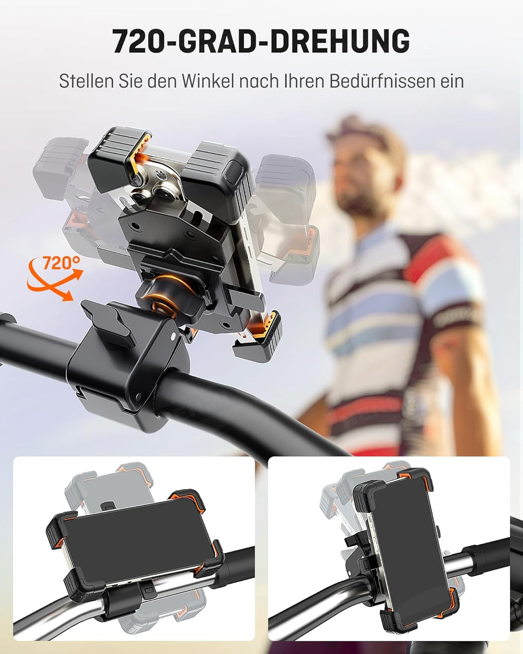 handyhalterung für fahrrad und auto HENMI Universelle Handyhalterung Fahrrad Lenker für Handys 5,5-7,5 Zol