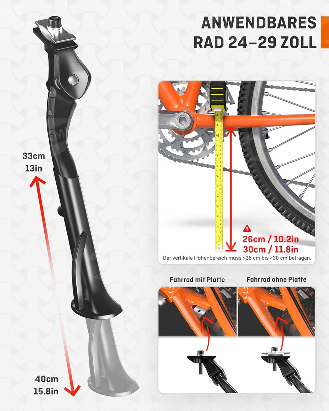 mittelbau fahrradständer montieren HENMI Fahrradständer 24-29 Zoll Pro+, Höheverstellbar Mittelständer fü