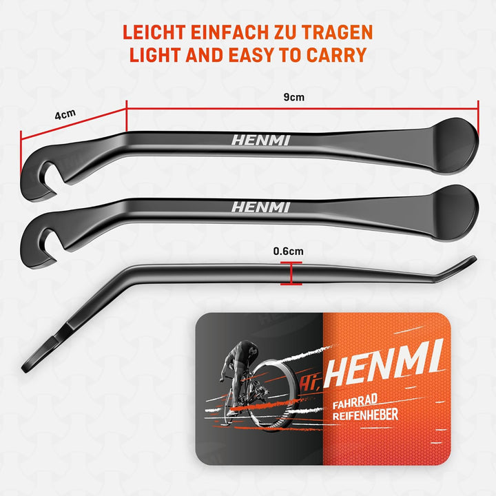 HENMI 3 Stück Reifenheber Reifenheber Fahrrad Metall Fahrrad Reifenheber Stark Robust Fahrradreifen Montagewerkzeug Wechselnwerkzeug