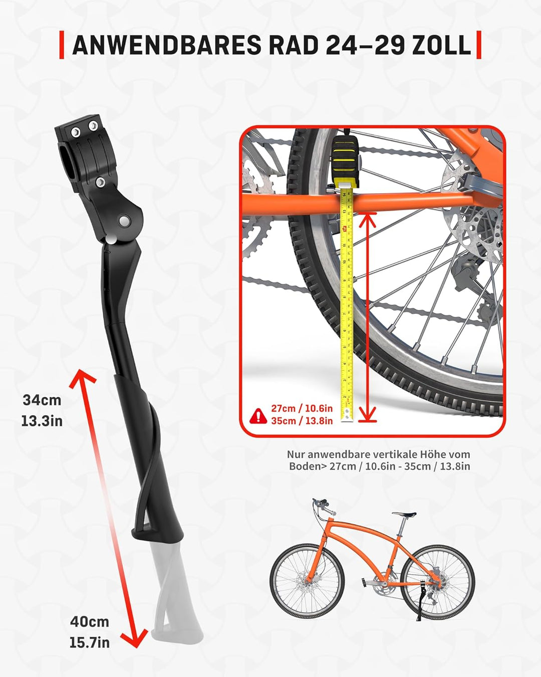 HENMI Fahrradständer 24-29 Zoll,Maximale Belastung(Pro 35,Pro+ 45, Pro Max45) KG,Höhenverstellbarer Fahrrad ständer,Stabil Fahrradständer für Mountainbike, Trekkingrad, Cityrad, Pendlerfahrräder