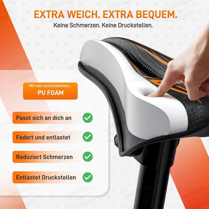 HENMI Fahrradsattel Herren Damen Weicher, Komfortabel Atmungsaktiv Stoßdämpfend Ergonomisch Fahrrad Sattel für Mountainbike MTB Trekking E-Bike Rennrad Fahrradsitz