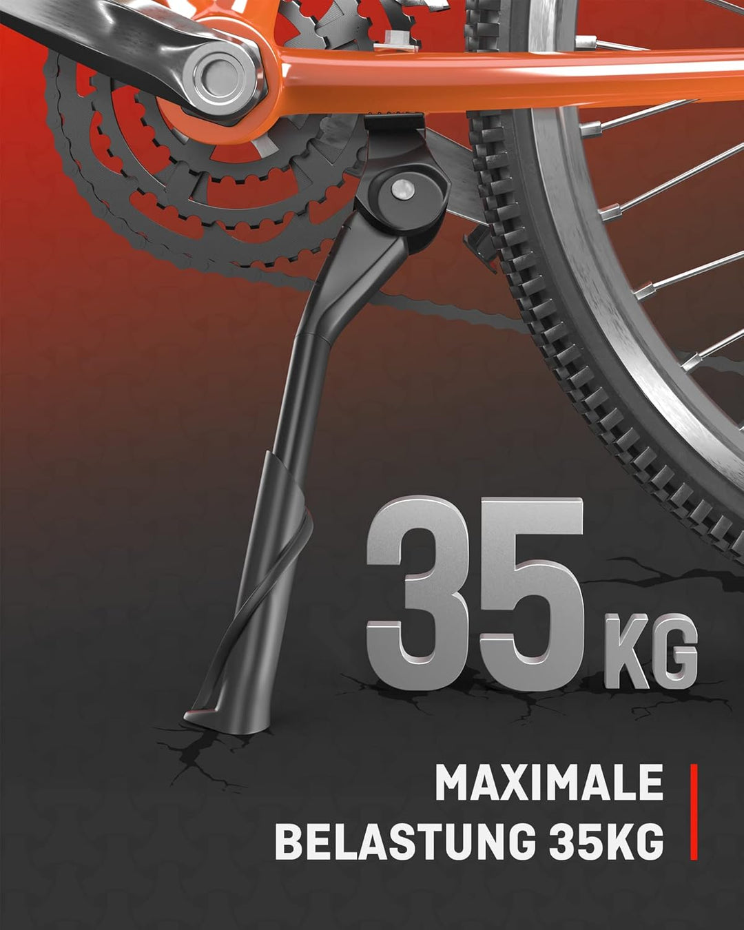 HENMI Fahrradständer 24–29 Zoll, Höheverstellbar Seiten-Ständer für E-Bike, Montainbike, Trekkingrad, Cityrad. Max. Belastung 35 kg