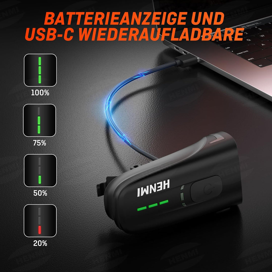 HENMI Fahrradlicht Vorne Upgrade-mit Speicherfunktion , StVZO Zugelassen Auto Fahrradlampe Vorne,USB Aufladbar Fahrrad licht Fahrradbeleuchtung 100 Lux mit 4 Beleuchtungsmodi,IPX5 Wasserdicht