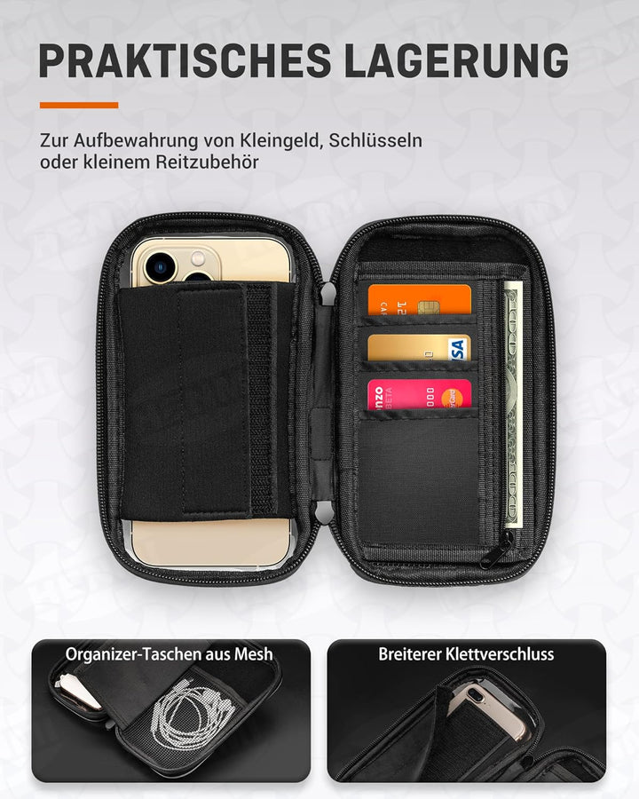 HENMI Handyhalterung Fahrrad Wasserdicht Tasche für 4.7-7 Zoll Smartphone Handytasche Fahrrad mit Regenschutz 360°Drehbarem Fahrradtasche Handy für Rennrad, Ebikes, Motorrad
