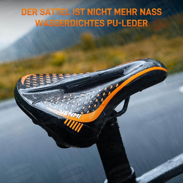 HENMI Fahrradsattel Herren Damen Weicher, Komfortabel Atmungsaktiv Stoßdämpfend Ergonomisch Fahrrad Sattel für Mountainbike MTB Trekking E-Bike Rennrad Fahrradsitz