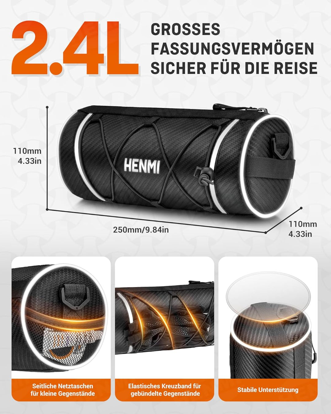 fahrradtasche lenker rennrad HENMI Lenkertasche Fahrrad Wasserdicht, Fahrradtasche Lenker für E-Bik