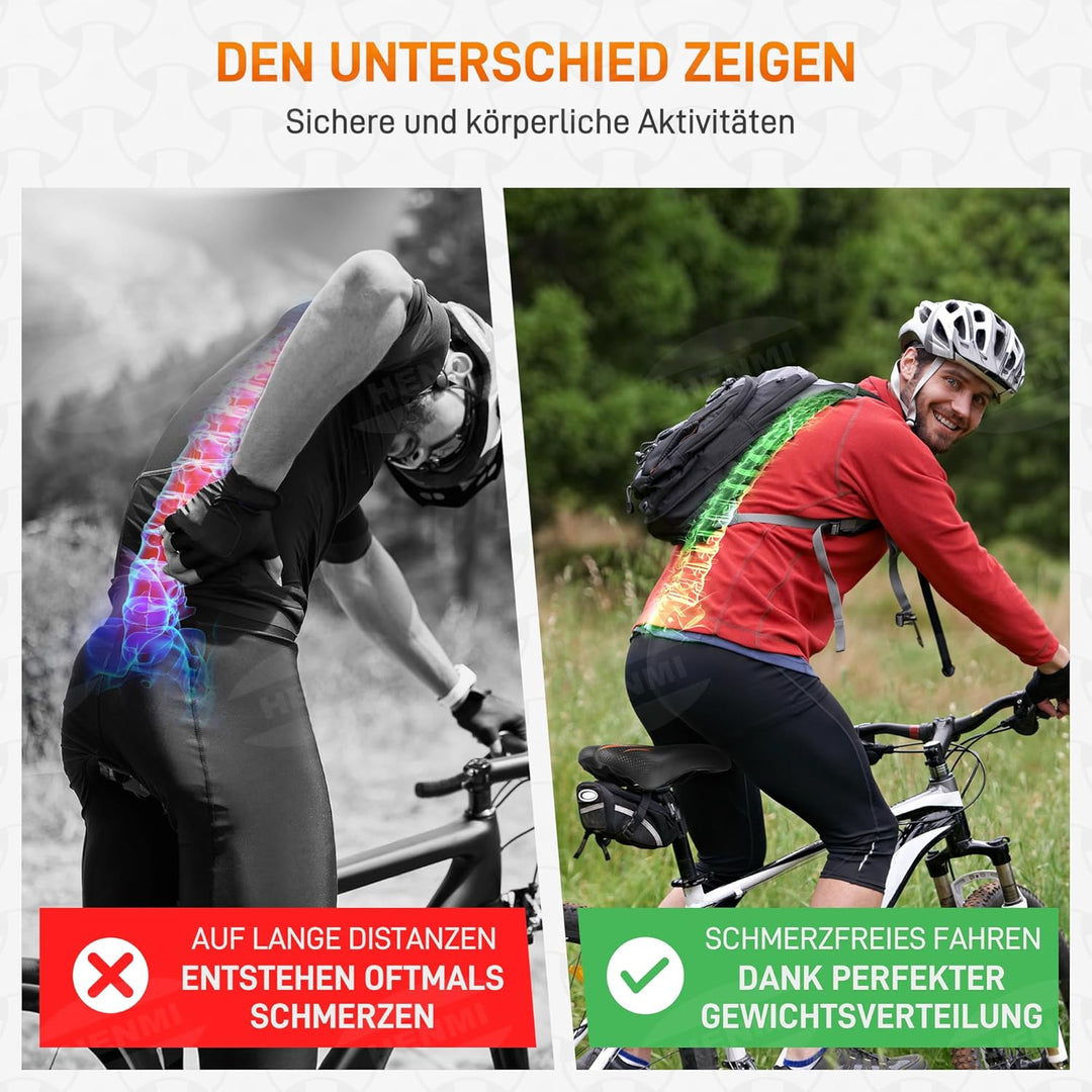 HENMI Fahrradsattel Herren Damen Weicher, Komfortabel Atmungsaktiv Stoßdämpfend Ergonomisch Fahrrad Sattel für Mountainbike MTB Trekking E-Bike
