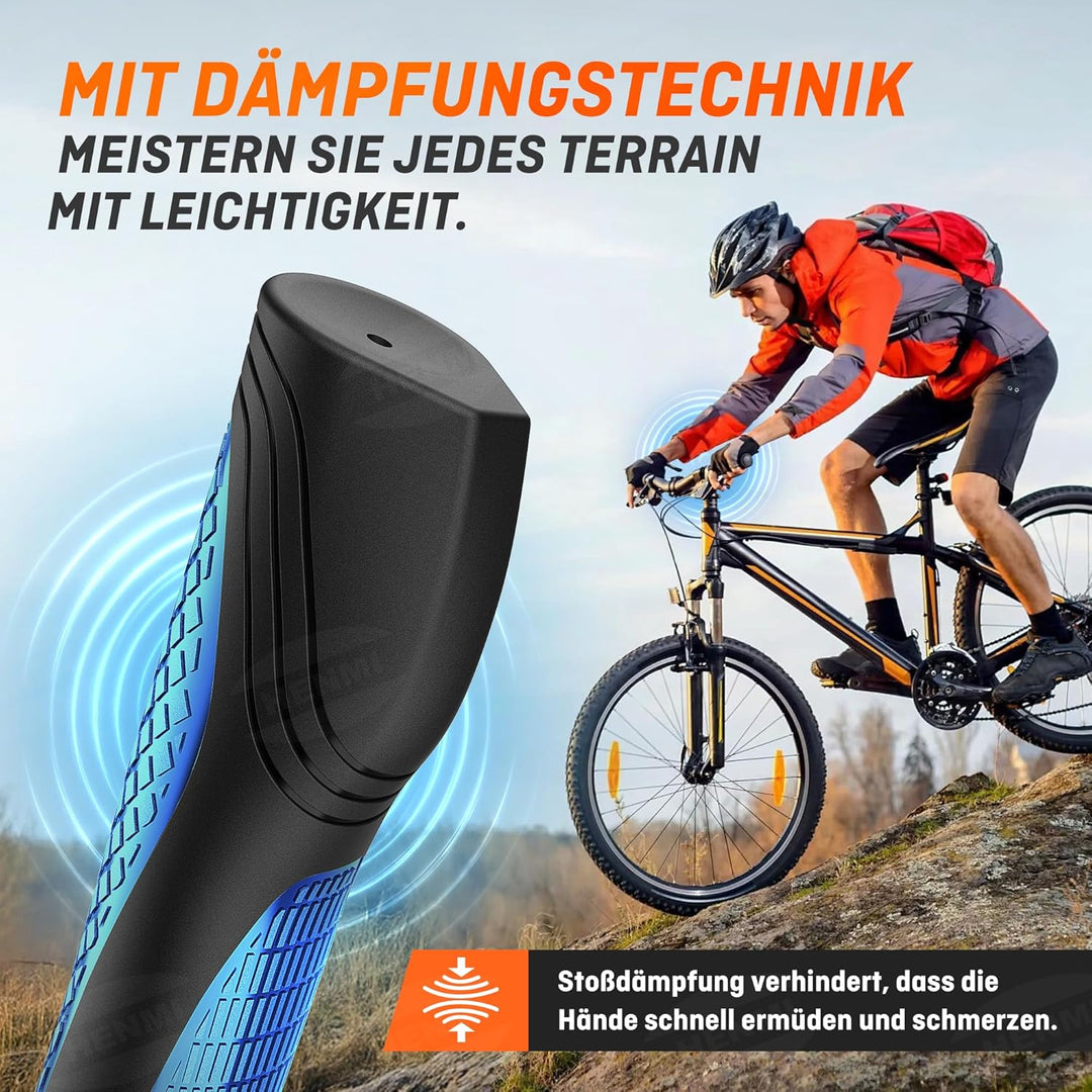 HENMI Universal Fahrradgriffe, Fahrrad Lenker Griffe,rutschfeste Lenkergriffe,klebt Nicht an den Händen,Aluminium Lock-On Design,geeignet für MTB,E-Bike,Rennräder,Trekkingrad etc