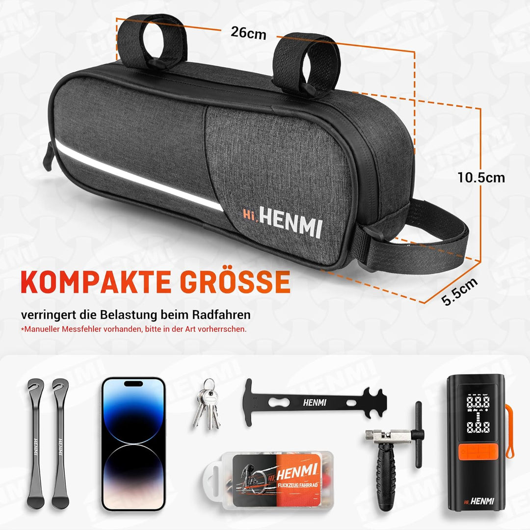fahrradtasche rahmen klein HENMI Fahrradtasche Rahmen, Rahmentasche Fahrrad Klein mit Reflektiere