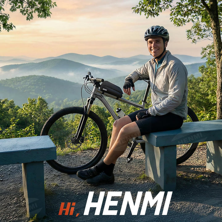 HENMI Oberrohrtasche Fahrrad 1,5 Liter, Fahrrad Rahmentasche Wasserdicht mit Magnetverschluss Oberrohrtasche für E-Bike, Rennrad, MTB