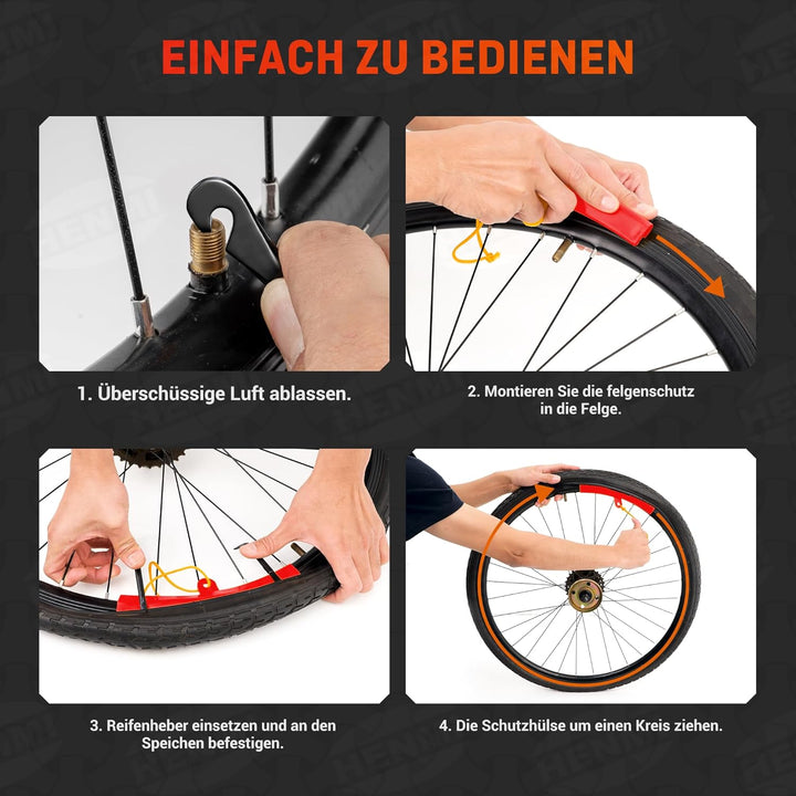 HENMI 2 Stück Reifenheber mit Felgenschutz Reifenheber Fahrrad Metall Fahrrad Reifenheber Stark Robust Fahrradreifen Montagewerkzeug Wechselnwerkzeug