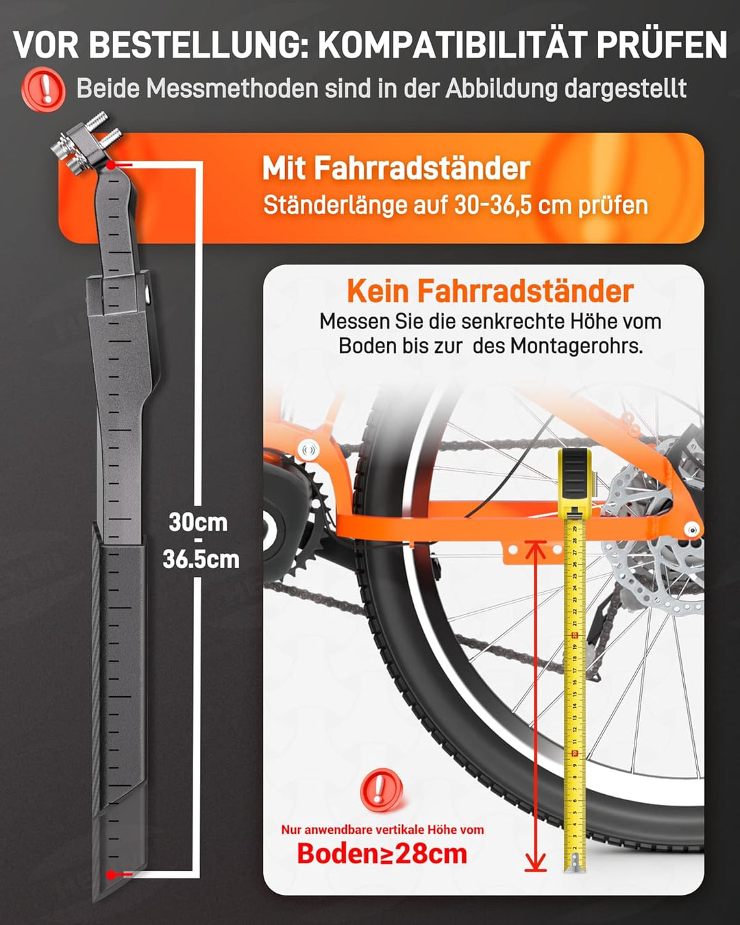 fahrradständer lochabstand HENMI Fahrradständer E-Bike 24-29Zoll, fahrradständer 40mm lochabstand