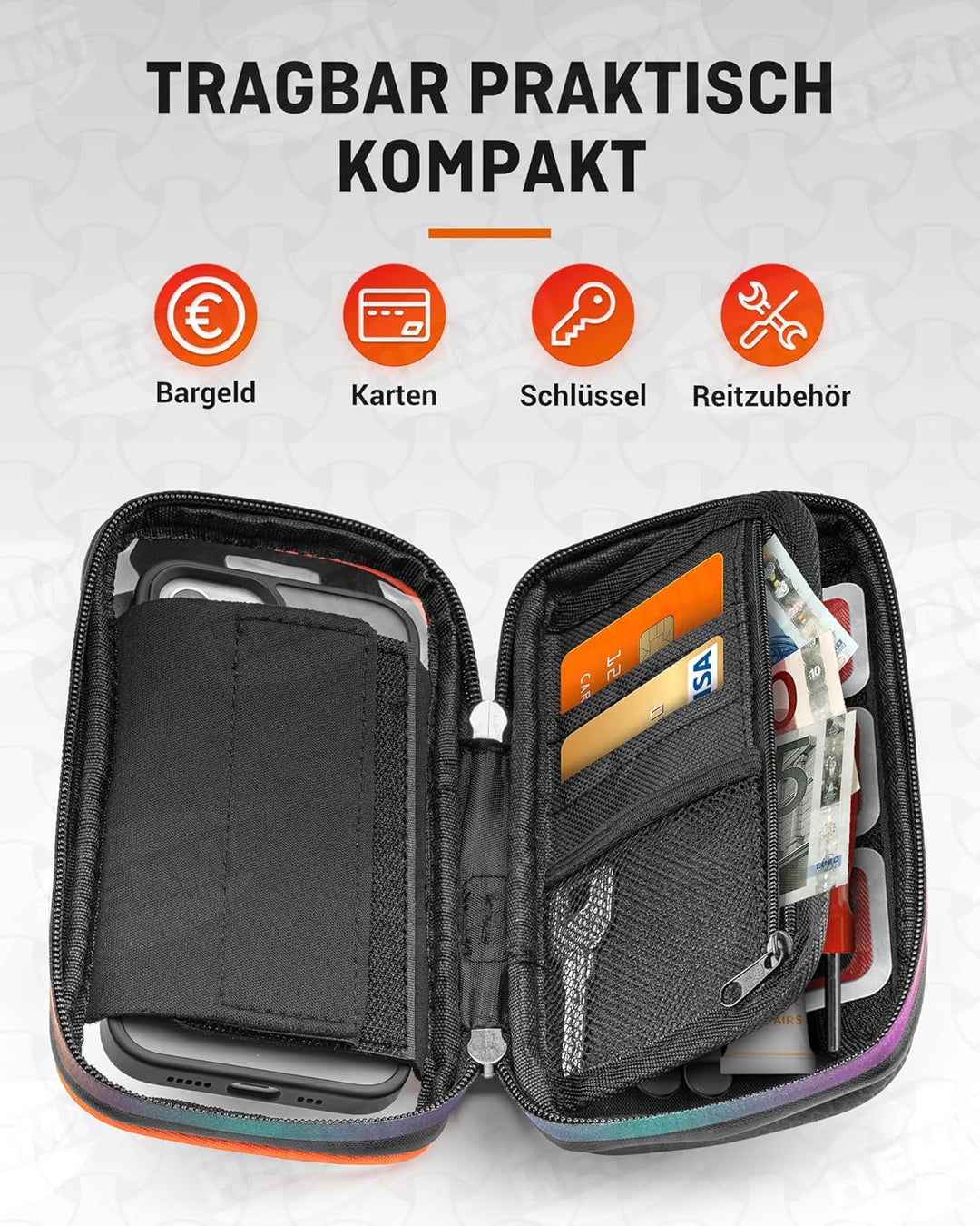 lenkertasche für handy HENMI Handyhalterung Fahrrad Wasserdicht Tasche für 4.7-7 Zoll Smartph
