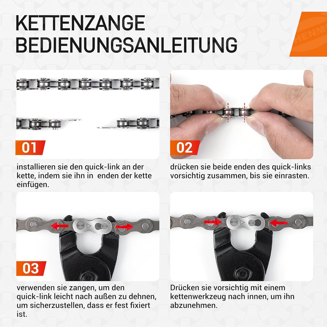 HENMI Fahrradkettenglied 6/7/8/9/10/11-Fach,6 paar Kettenverschluss Fahrrad für 6,7,8 Geschwindigkeit Fahrradkette,Fahrrad Kettenschloss Schnelles An- und Abbauen