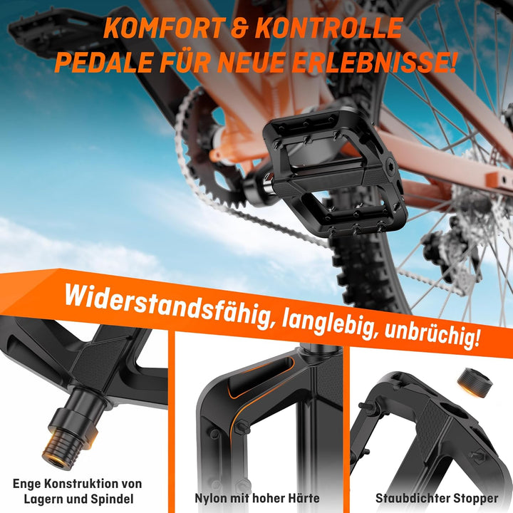 neue pedale fahrrad HENMI Fahrradpedale 9/16 Zoll, rutschfest Pedale Fahrrad MTB, Nylon Co