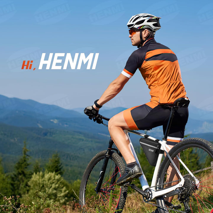 HENMI Fahrradtasche Rahmen, Dreieckstasche Fahrrad Wasserdicht Reflektierend, Rahmentasche für Handy, Snack, Werkzeug, Verwendung Fahrrad Werkzeugtasche für Stadtrad, Rennrad, MTB