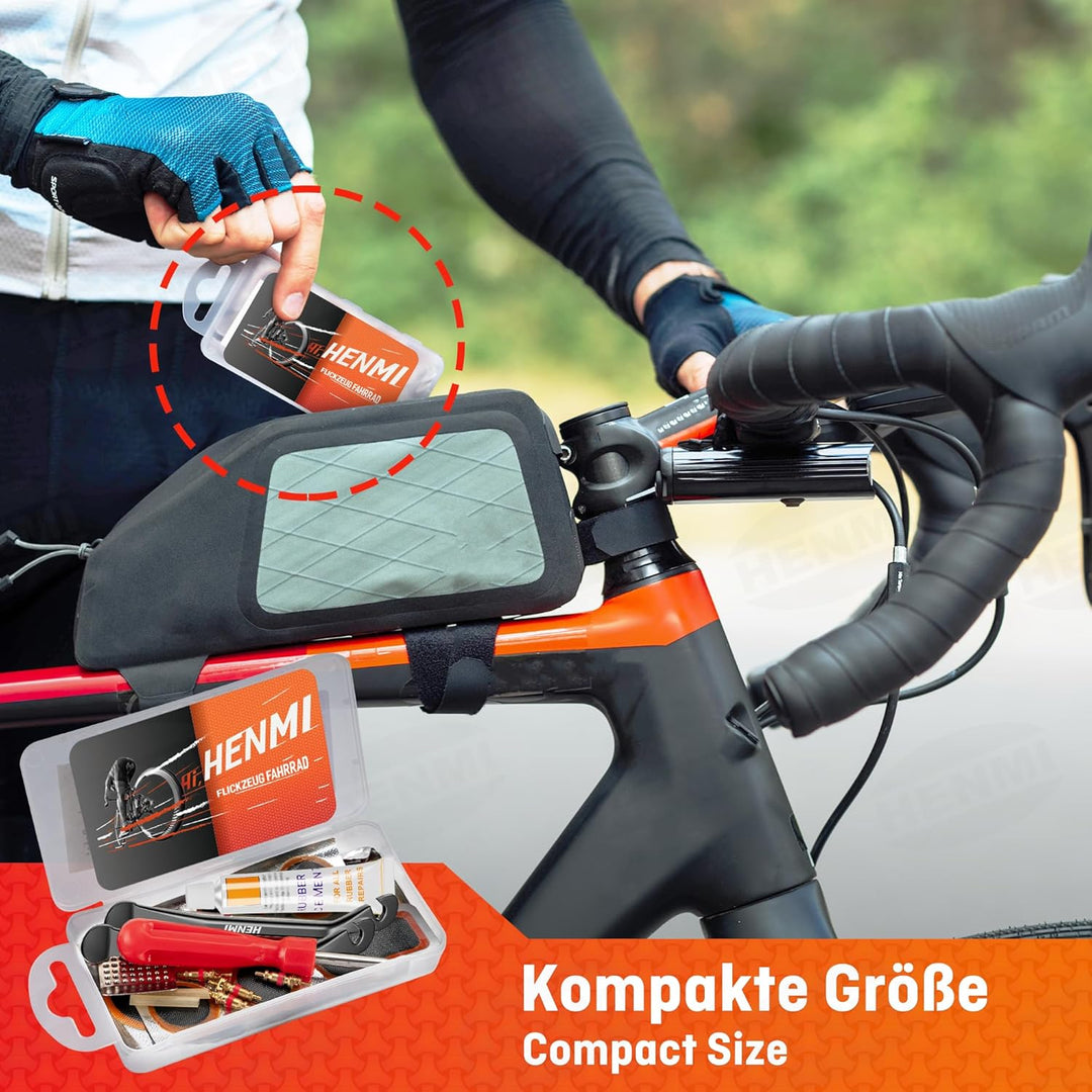 flickset rennrad HENMI Fahrrad Flickzeug Set, Tragbar Flickset Fahrradreifen mit Reifen