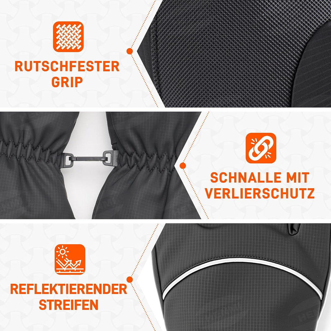 HENMI Winterhandschuhe Thermo Fahrradhandschuhe Herren Damen Arctic-Fleece-Innenfutter, wasserabweisend & winddichte warme Winterhandschuhe für Laufen, Skifahren, Wandern, Radfahren
