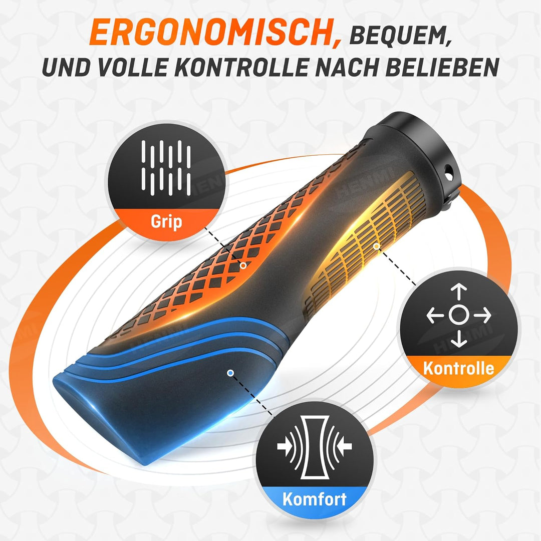 HENMI Universal Fahrradgriffe, Fahrrad Lenker Griffe,rutschfeste Lenkergriffe,klebt Nicht an den Händen,Aluminium Lock-On Design,geeignet für MTB,E-Bike,Rennräder,Trekkingrad etc