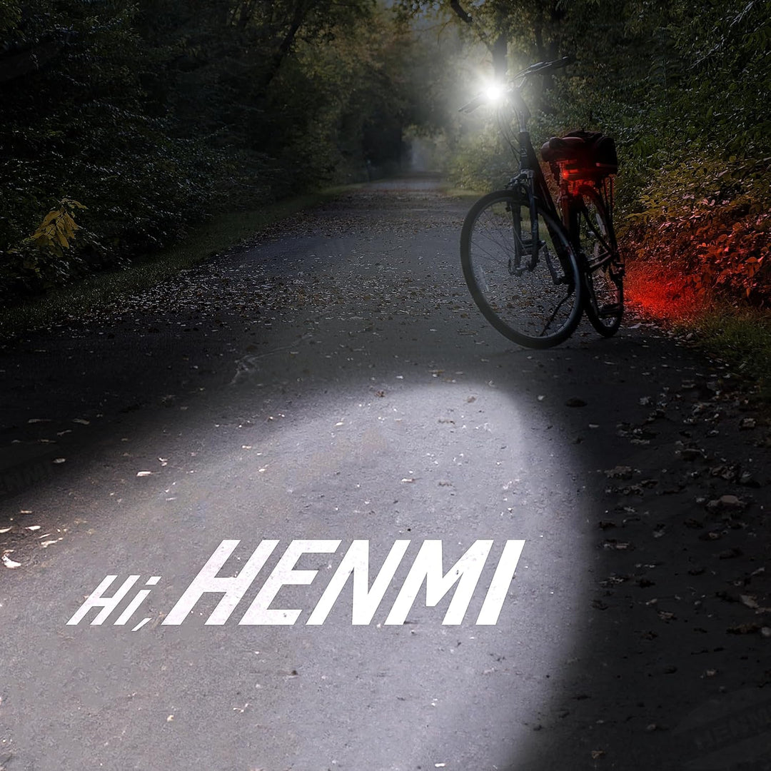 HENMI LED Fahrradleuchten Set, USB Aufladbar Fahrradlicht LED Set,Stvzo Zugelassen Fahrradlicht Vorne und Rücklicht Fahrrad,IPX5 Wasserdicht