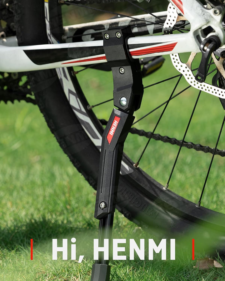 HENMI Fahrradständer 24-29 Zoll, Höhenverstellbar, rutschfest Seitenständer. Stabil Fahrradständer für Mountainbike, E-Bike, Trekkingrad, Cityrad, Pendlerfahrräder.