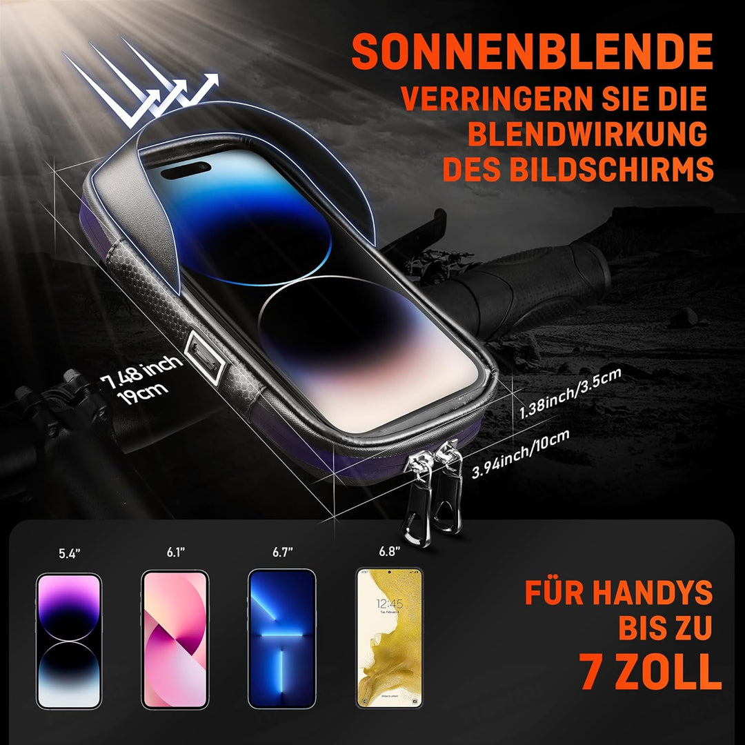 fahrrad handyhalterung s7 HENMI Handyhalterung Fahrrad Wasserdicht IPX5 Rahmentasche Fahrrad mit