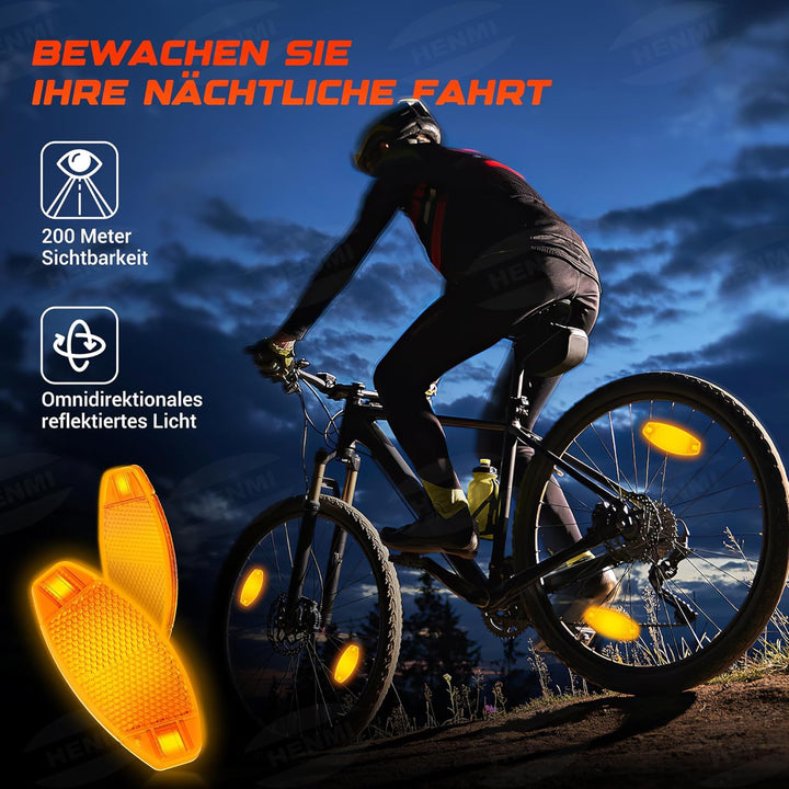 HENMI LED Fahrradlicht vorne, StVZO-zugelassen Fahrradbeleuchtung, USB Aufladbar Fahrrad Frontlicht, IPX5 Wasserdicht Fahrradlampe(mit/ohne Fahrrad Reflektoren)