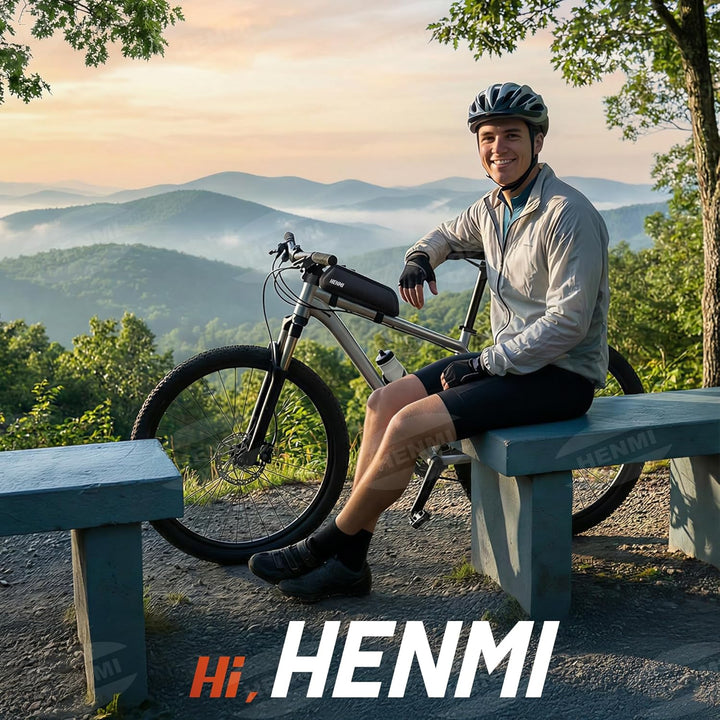 HENMI Oberrohrtasche Fahrrad, 1,3 L Fahrrad Rahmentasche Wasserdicht für Ebike, Mountainbike,Rennrad Fahrradzubehör