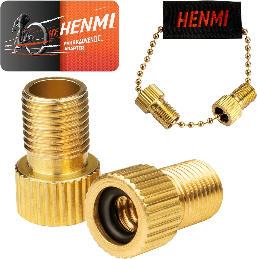 fahrradpumpe adapter autoventil HENMI Fahrradventil Adapter mit Schlüsselanhänger, Französisches Venti