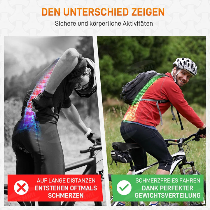 HENMI Fahrradsattel Herren Damen Weicher, Komfortabel Atmungsaktiv Stoßdämpfend Ergonomisch Fahrrad Sattel für Mountainbike MTB Trekking E-Bike Rennrad Fahrradsitz