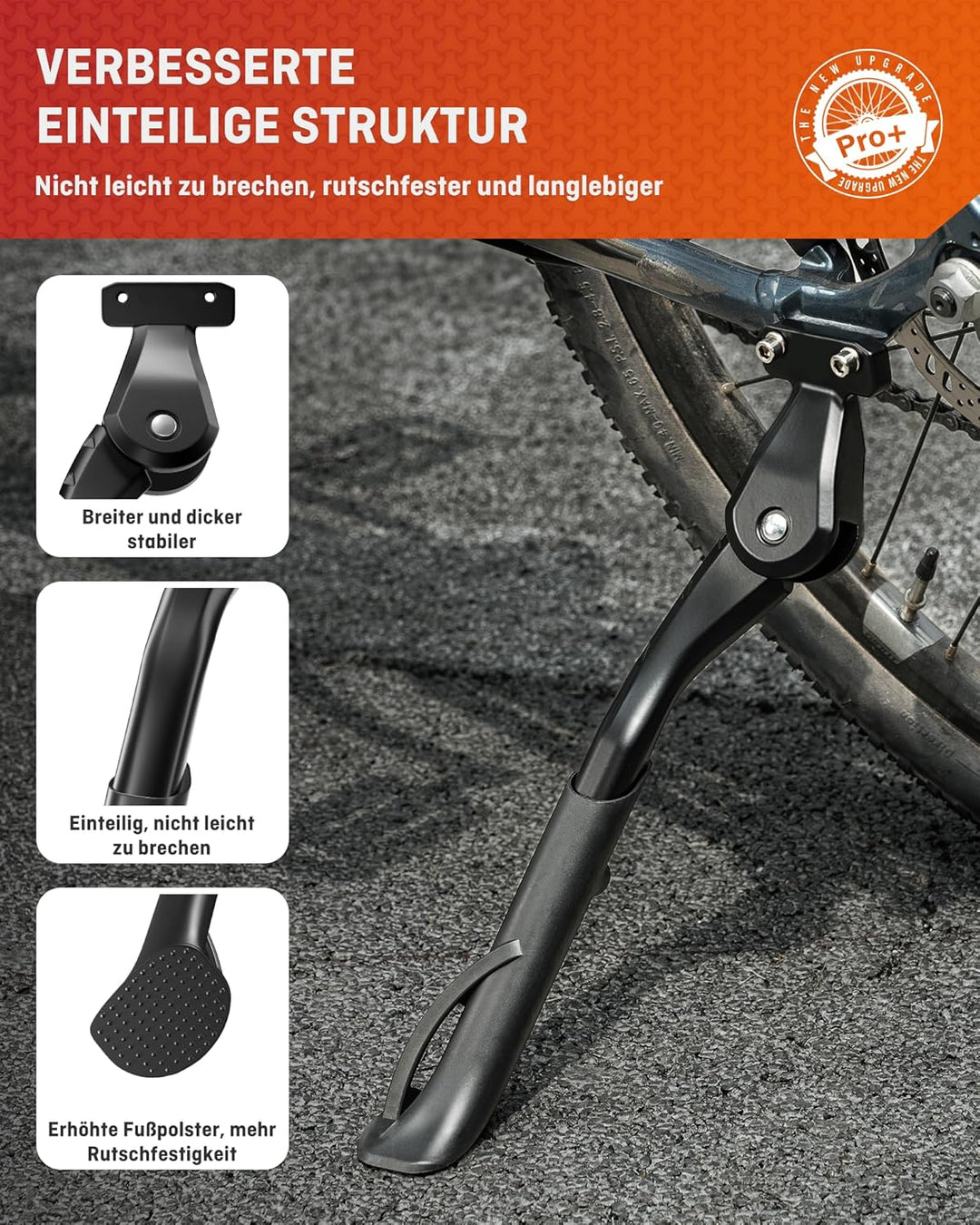 schraube fahrradständer HENMI Fahrradständer 24-29 Zoll Pro+, Fahrradständer mit 4 Löchern, 20