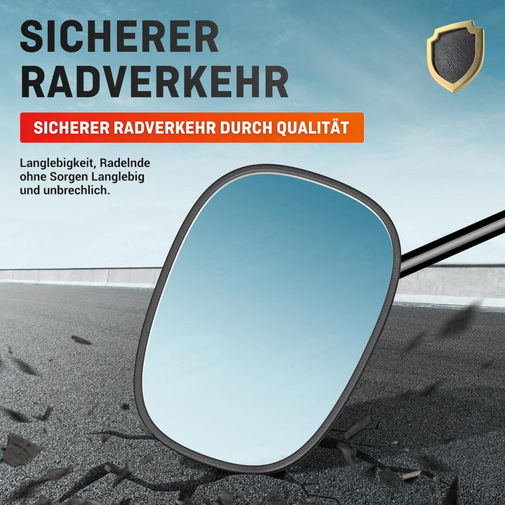 Fahrradrückspiegel für Lenker Drehspiegel Rückspiegel Lenkerspiegel für Fahrrad rennrad Mountainbikes radfahrer (Ovalvariante)